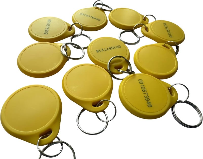 YARONGTECH Dual Frequency RFID Key Fob 125Khz EM4100 and 13.56Mhz 1K Chip (Pack of 10) (Yellow) - Image 1